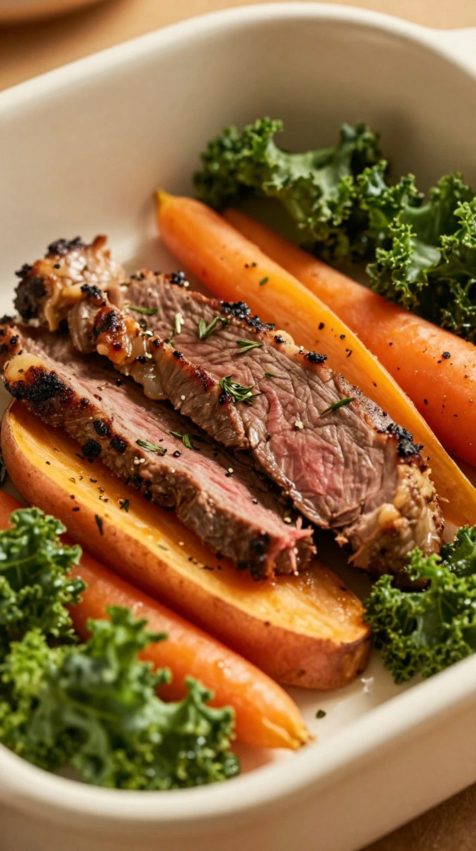 Beef Tenderloin & Root Vegetable Gratin