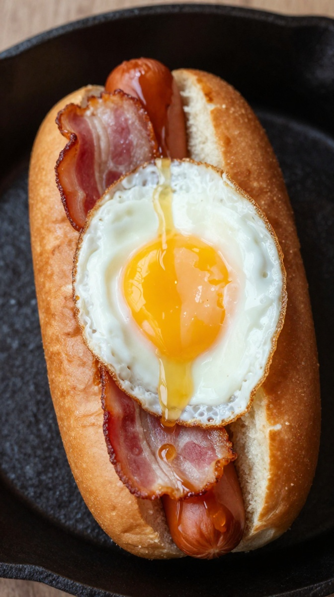Breakfast-for-Dinner Bacon & Egg Dog