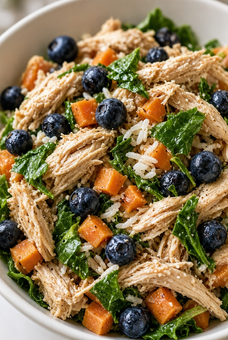 Chicken, Blueberry & Leafy Green Bowl