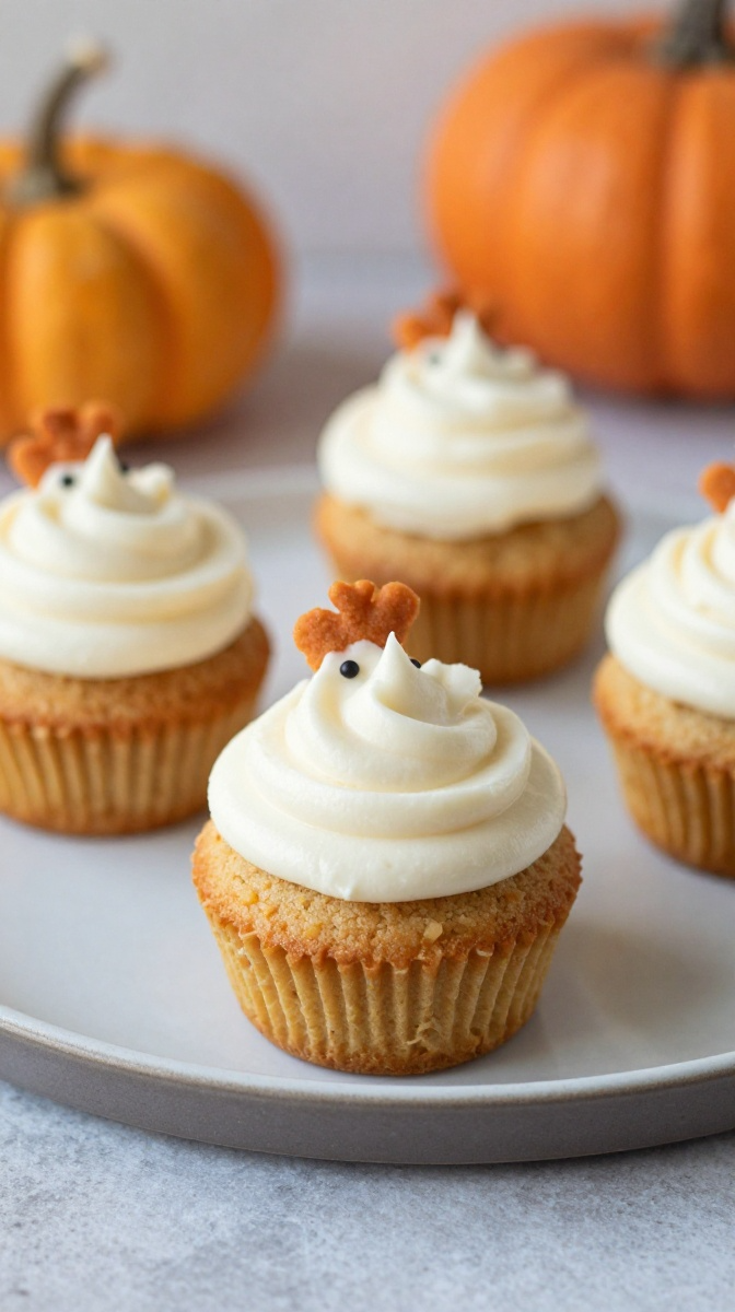Chicken & Pumpkin Pup-cakes with Cream Cheese Frosting