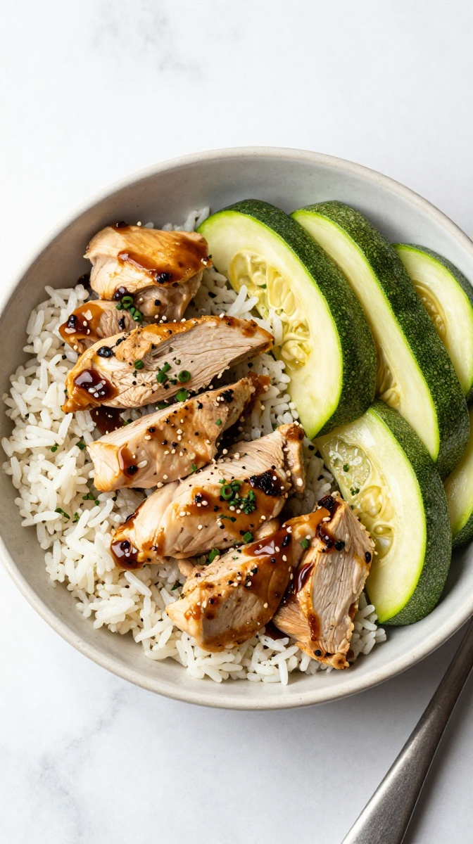 Chicken, Rice & Zucchini Bowl