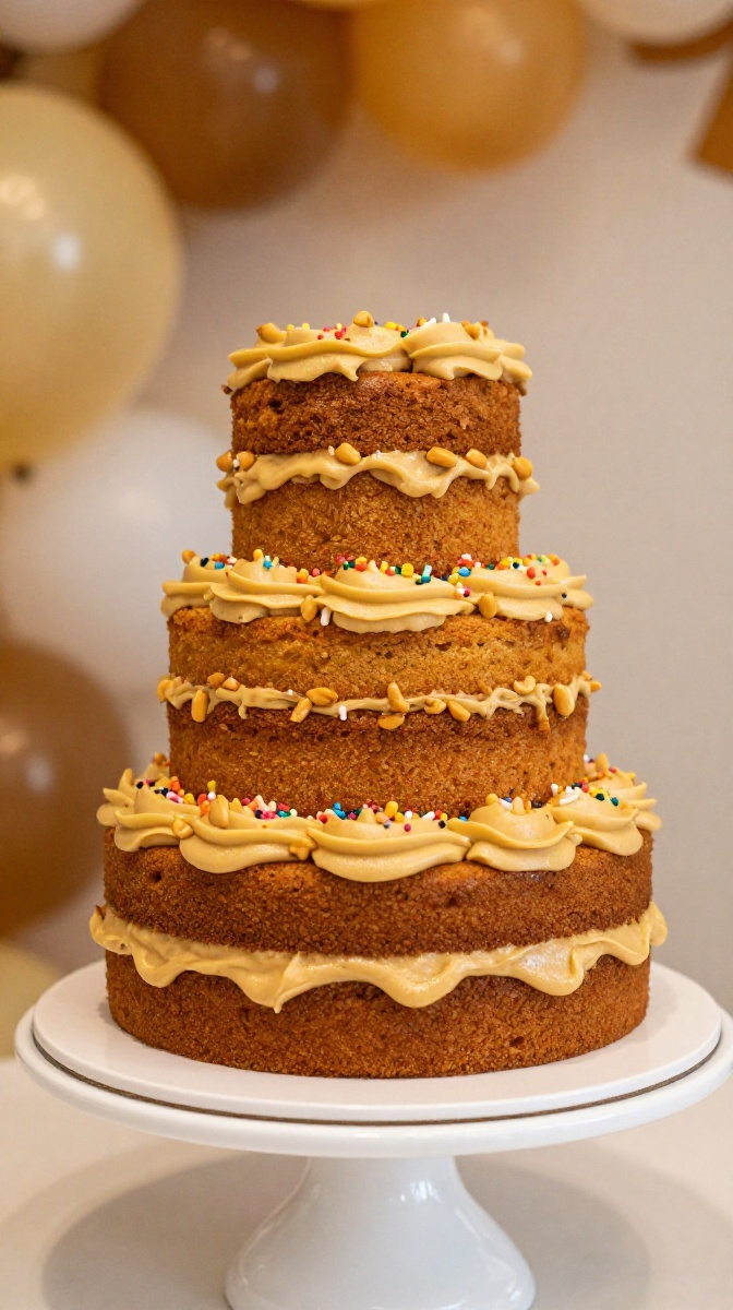 Classic Peanut Butter Birthday Cake