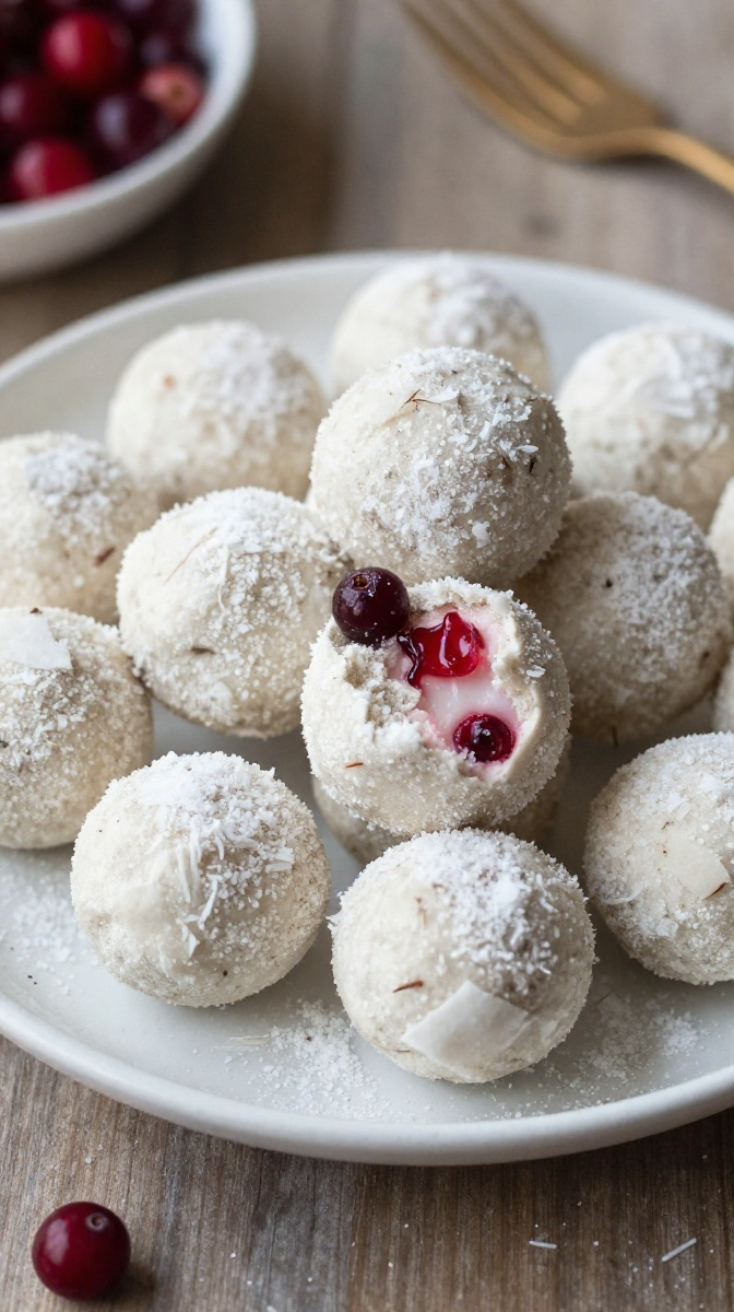 Cranberry & Coconut Snowball Treats