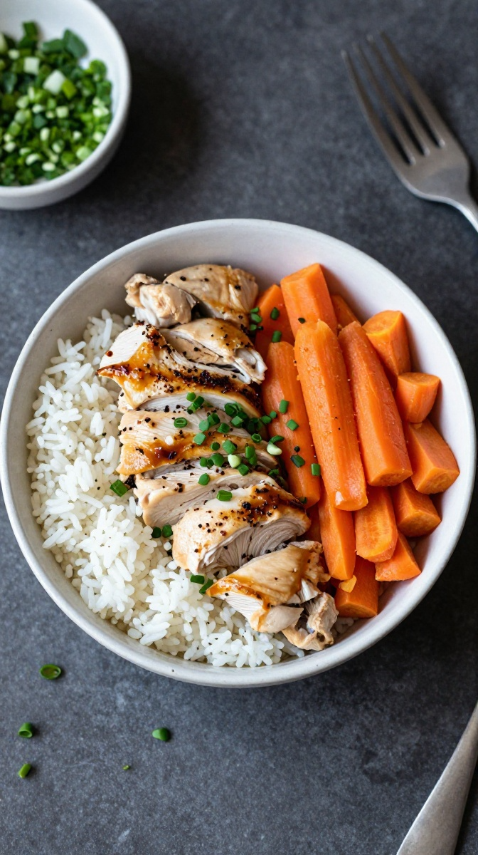 Fresh Chicken, Rice & Carrot Bowl