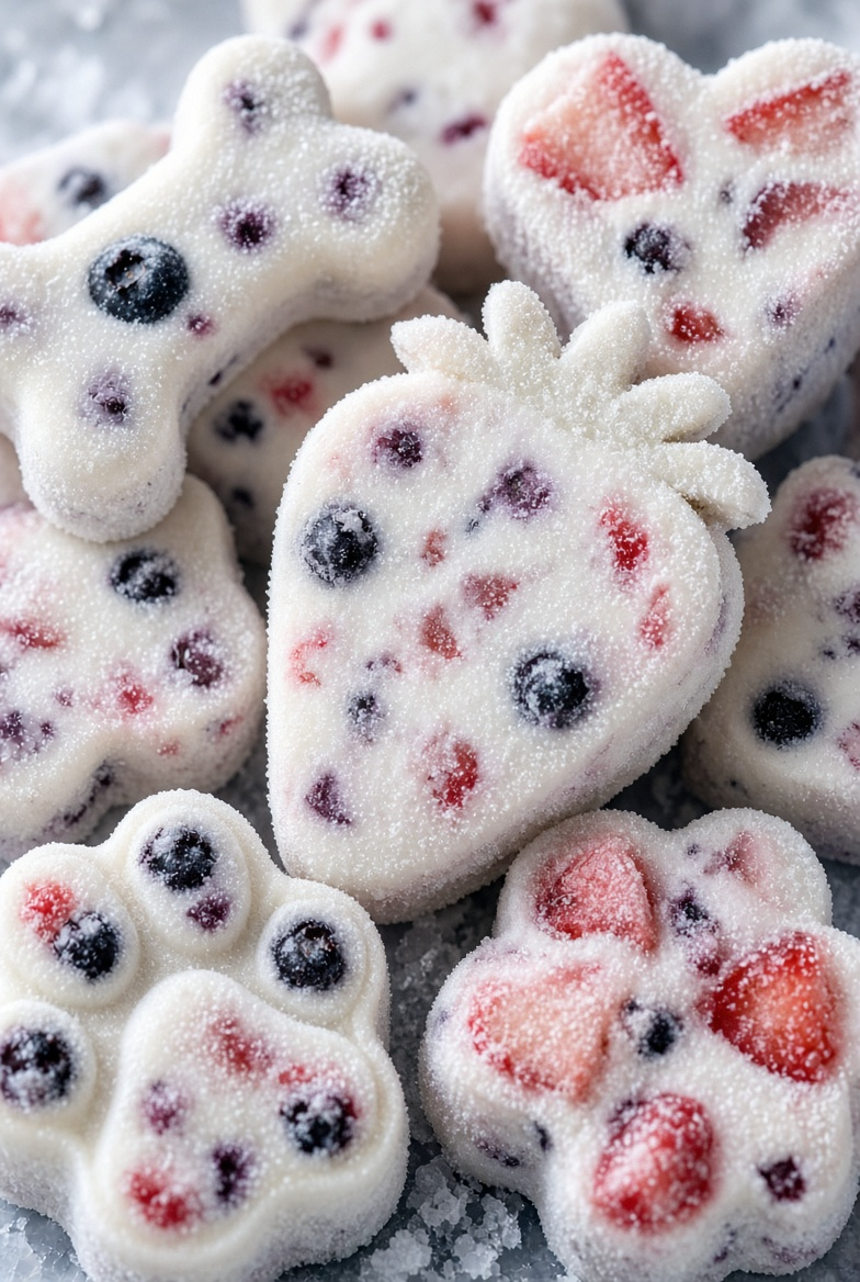 Frozen Berry Yogurt Pupsicles
