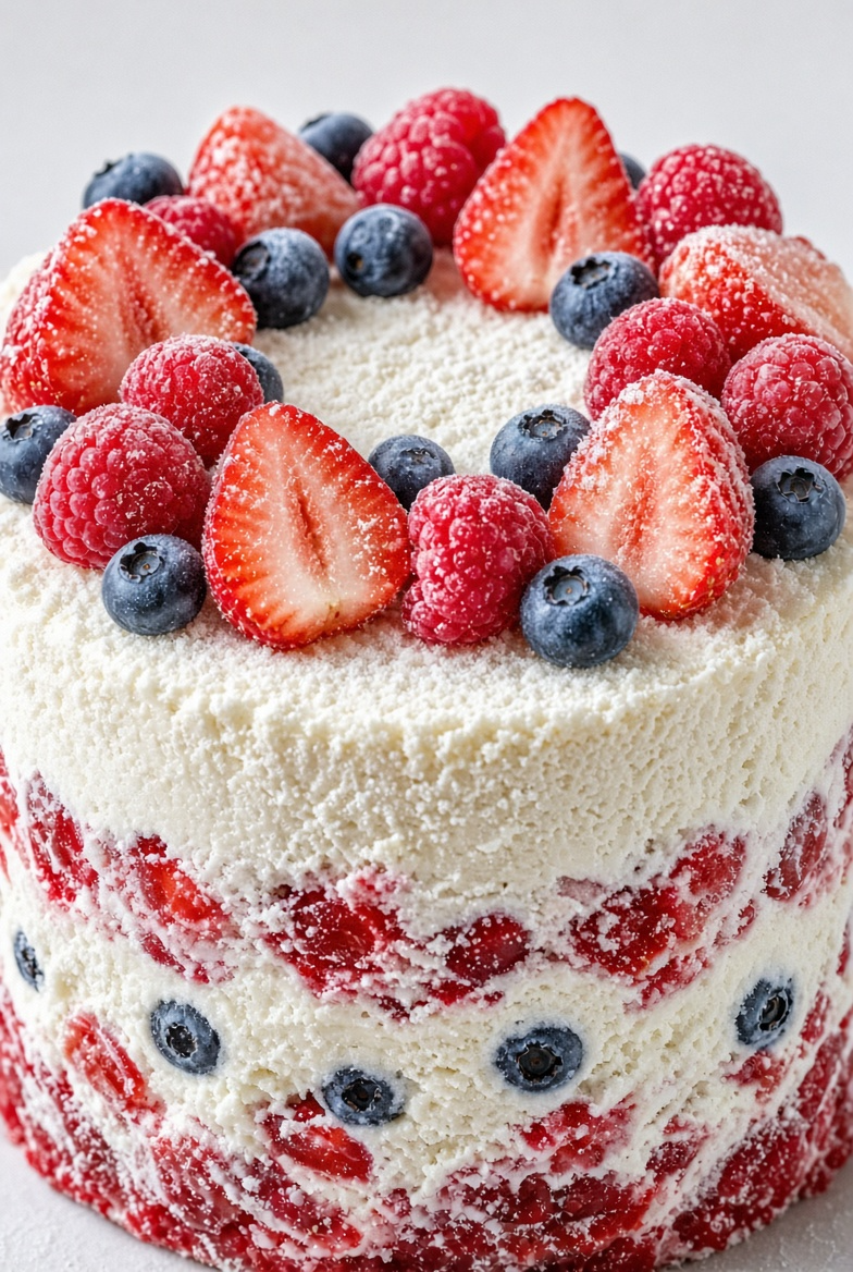 Frozen Yogurt Berry Cake