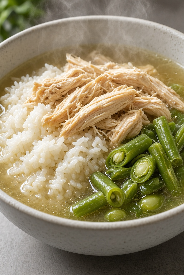 Green Bean & Chicken Rice Soup