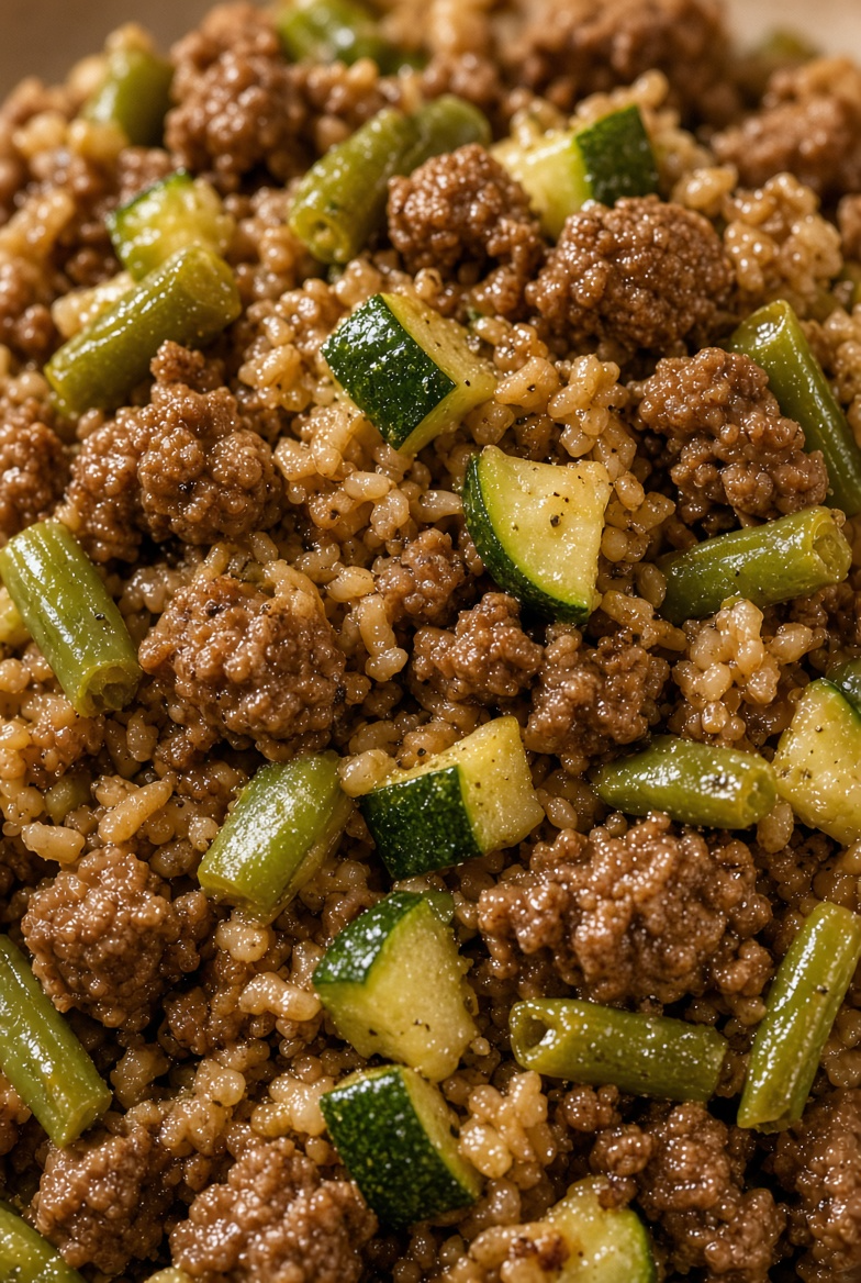 Hearty Lean Beef & Green Bean Hash