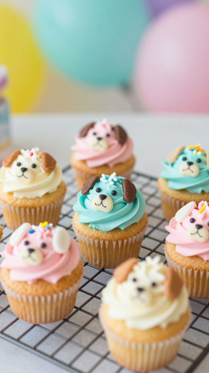 Mini Pup Cupcakes with Frosting