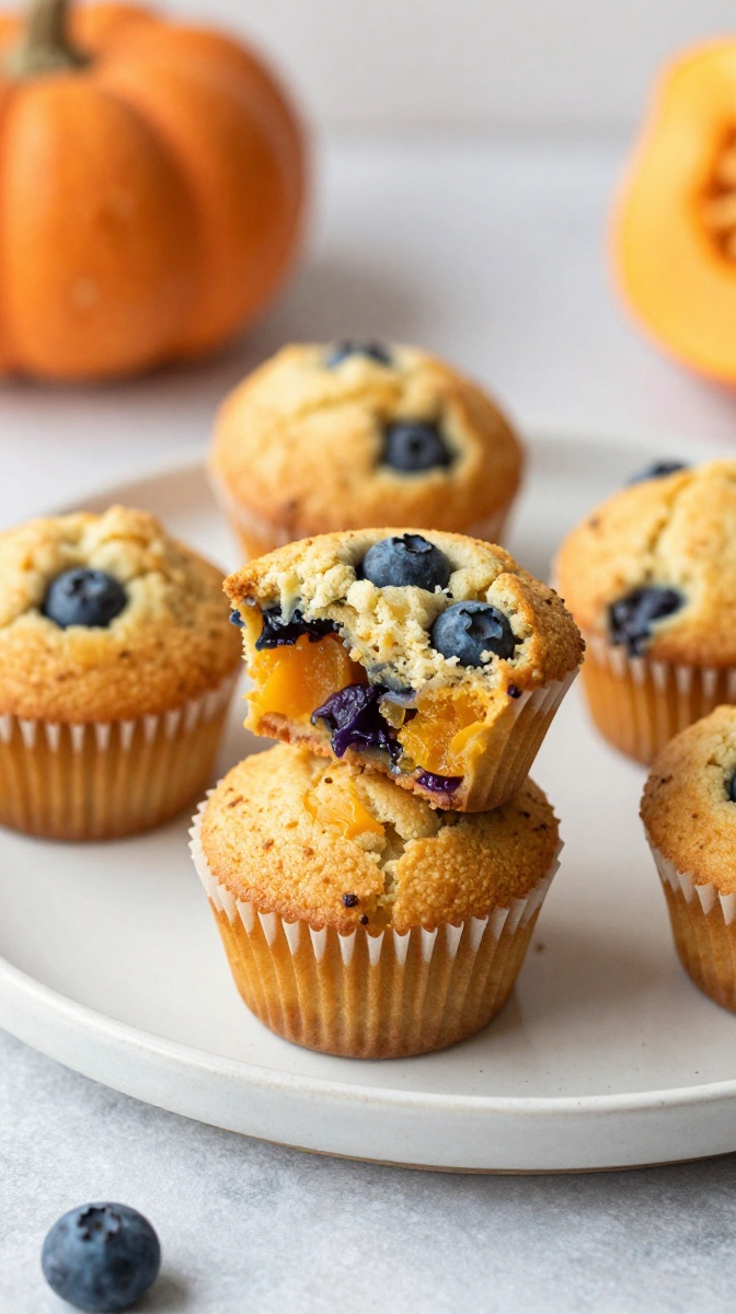Pumpkin & Blueberry Muffin Bites