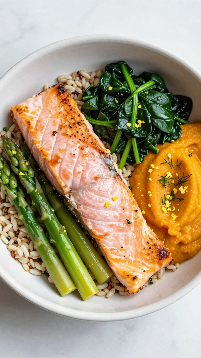 Salmon, Asparagus & Wild Rice Medley