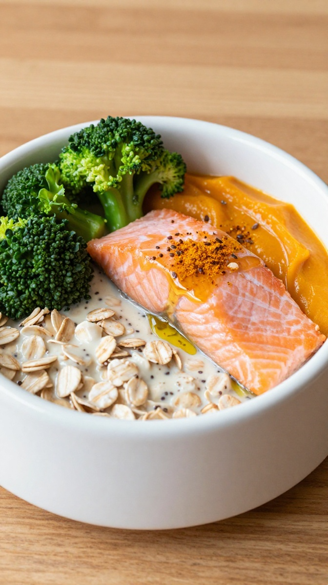 Salmon, Oats & Greens Omega-3 Bowl