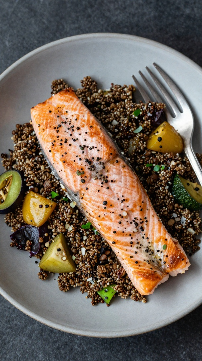 Salmon Quinoa Veggie Delight