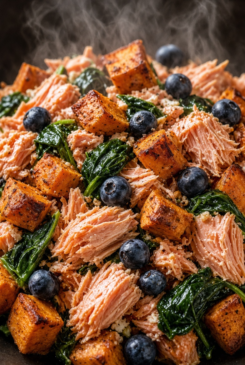 Salmon & Sweet Potato Heart Booster Bowl
