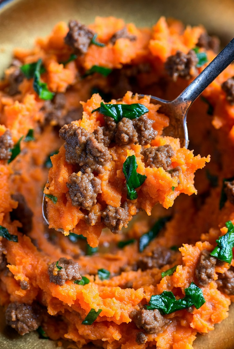 Sweet Potato Beef Power Mash