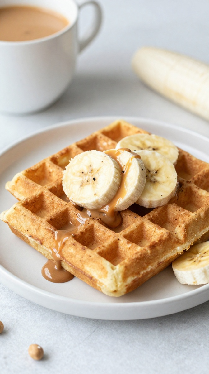 The Good Morning Sunshine Peanut Butter & Banana Waffles