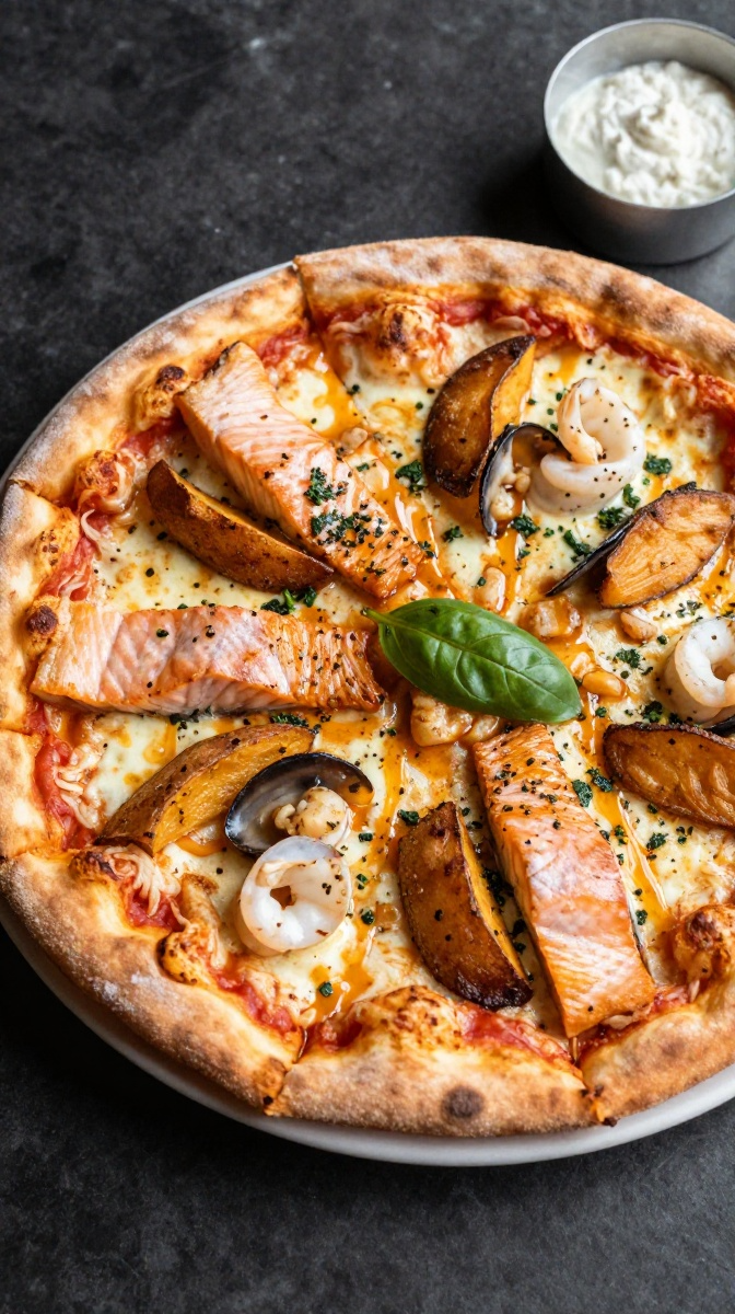 The Salmon & Sweet Potato Seafood Pizza