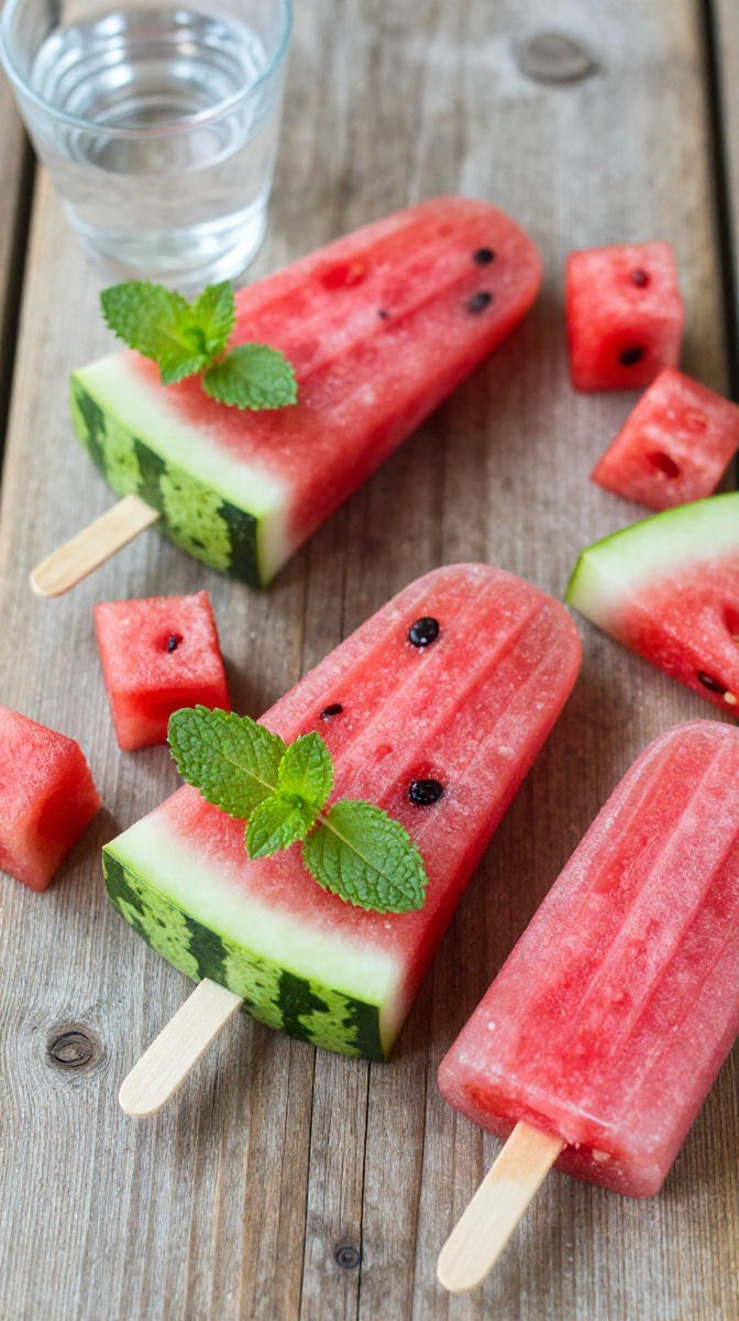 Watermelon and Mint Fruit Pops