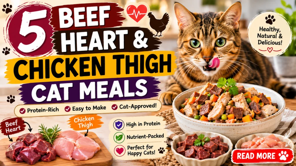 5 Beef Heart & Chicken Thigh Cat Meals