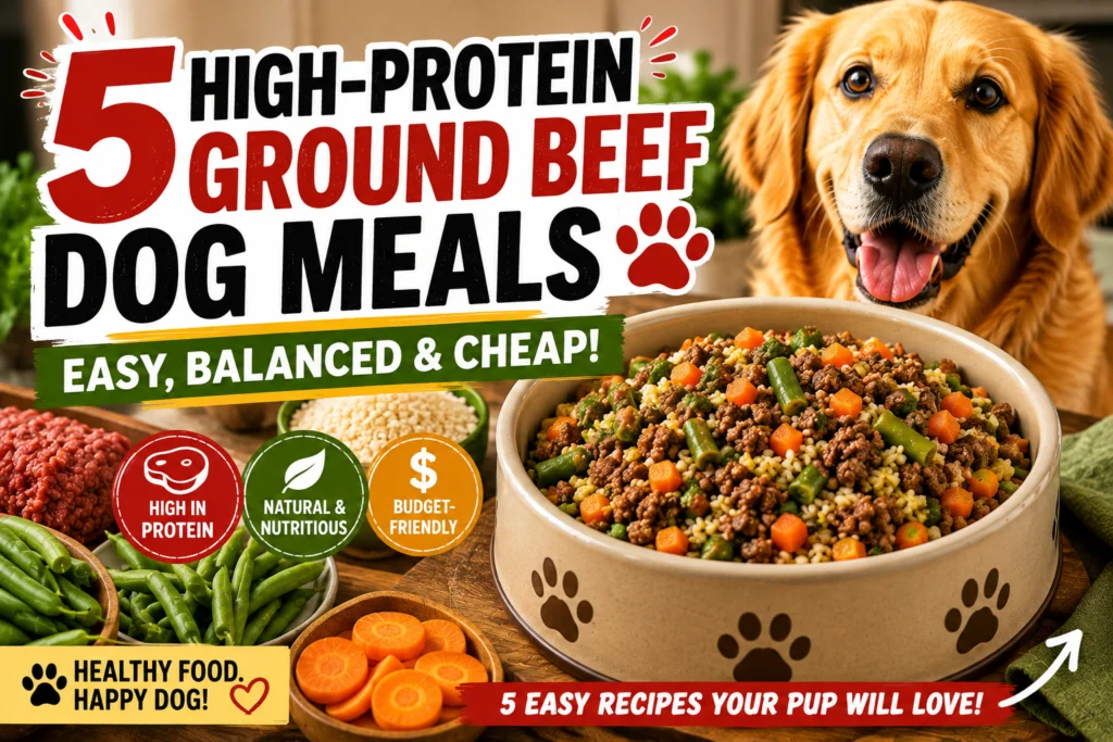 5 High-Protein Ground Beef Dog Meals (Easy, Balanced & Cheap!)