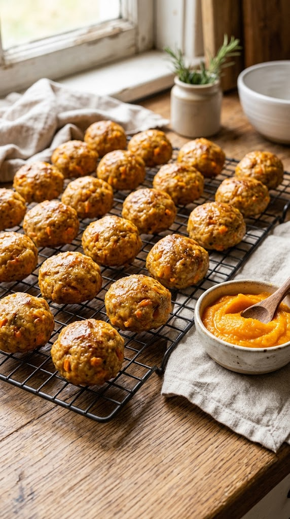 Air-Fryer Duck Meatballs with Pumpkin