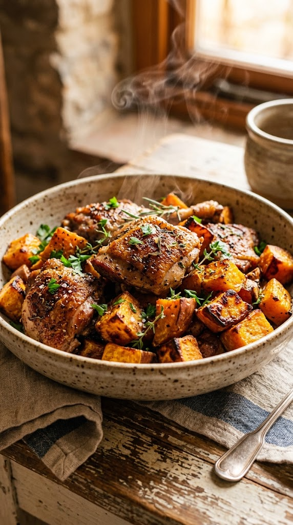 Air-Fryer Duck & Sweet Potato Medley