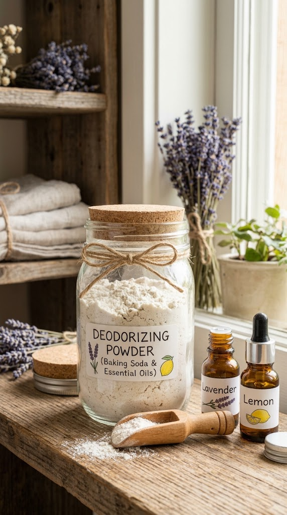 Baking Soda & Essential Oil Deodorizing Powder