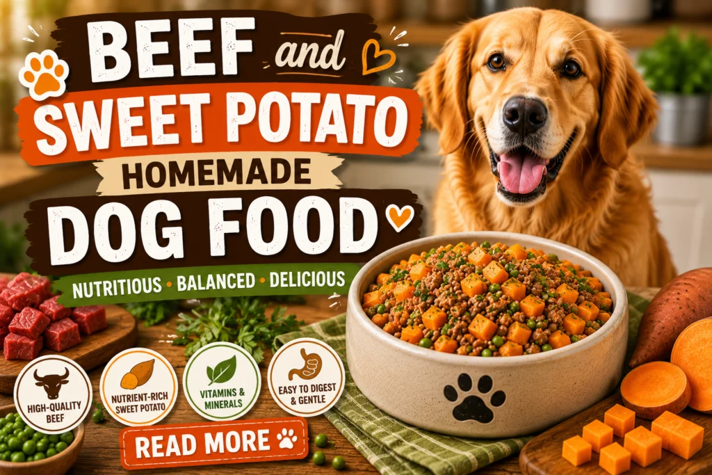 Beef and Sweet Potato Homemade Dog Food