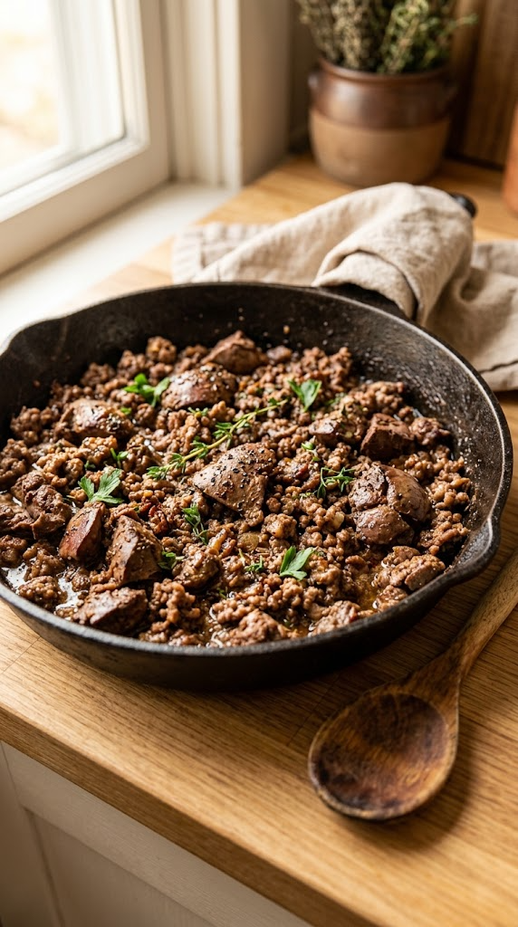 Classic Beef & Turkey Liver Skillet