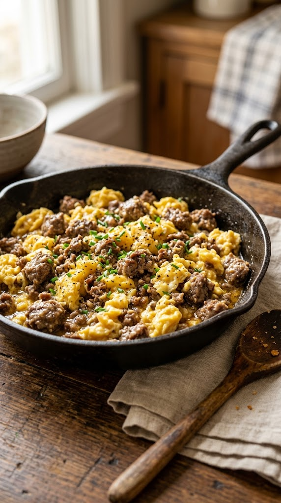 Classic Ground Beef & Scrambled Egg Skillet