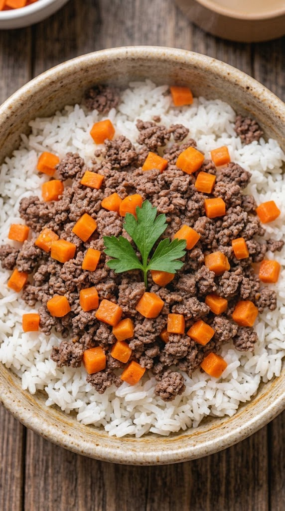 Ground Beef, Rice & Carrot Super Meal