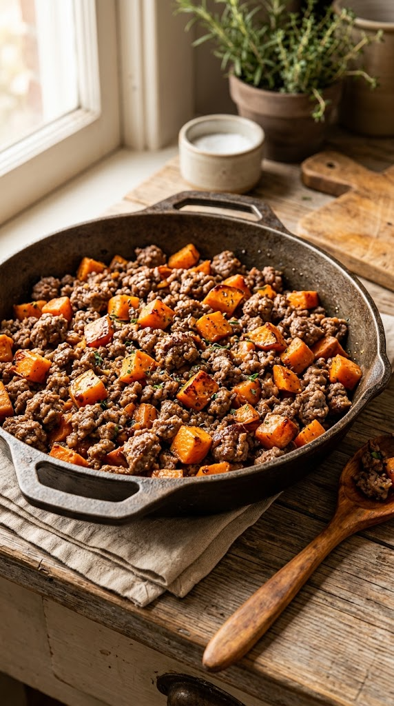 Simple Beef & Sweet Potato Skillet (The Gateway Recipe)