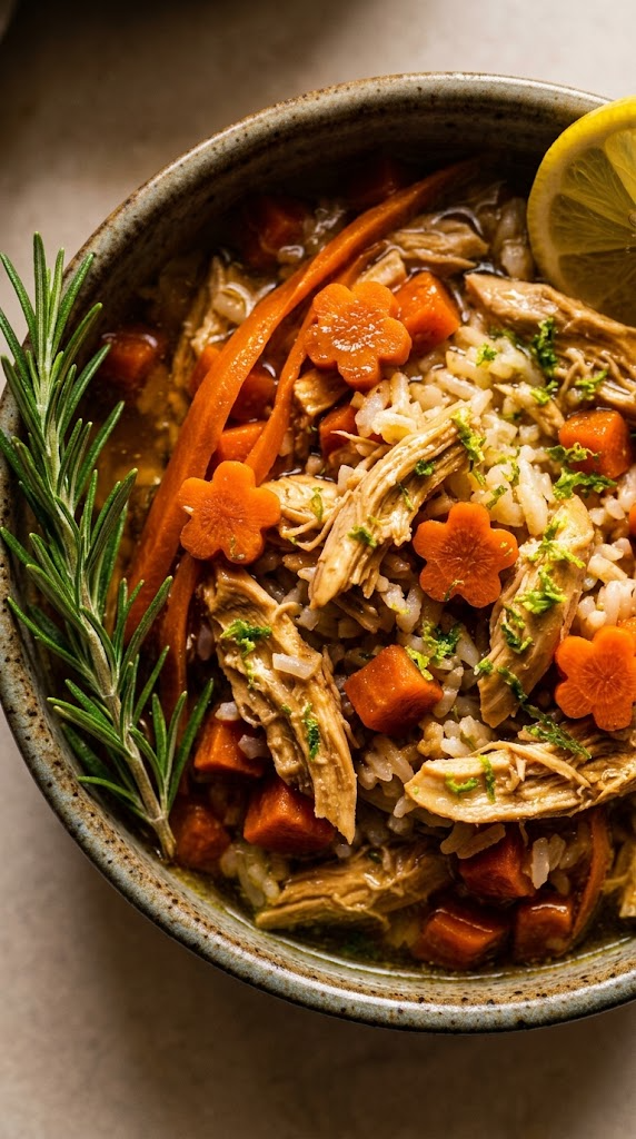 Slow-Cooked Chicken, Carrot & Rice in a Savory Gravy