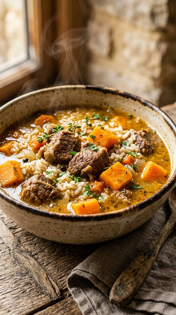 Slow-Cooked Lamb & Rice Stew (Comfort in a Bowl)